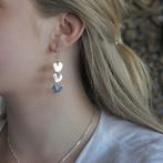 Zilveren oorbellen Bella 3 hearts, Verzenden, Nieuw