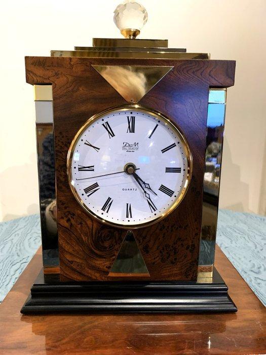 Tafelklok - Art Deco Hout, Chroom - 1940-1950, Antiek en Kunst, Curiosa en Brocante