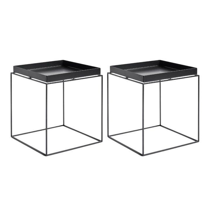 Hay - Nachtkastje (2) - Hay Tray Tafel - Zwart - Staal - 2, Antiek en Kunst, Kunst | Designobjecten