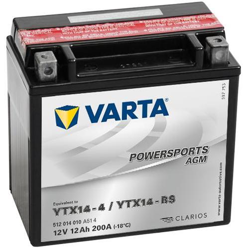 Varta Powersports AGM YTX14-BS accu | 512 014 010 | 12V 12Ah, Auto-onderdelen, Accu's en Toebehoren, Ophalen of Verzenden