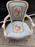 Stoel - Hout, Textiel - Upholstery with grois point