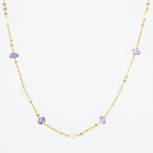 Hanger - 18 karaat Geel goud Amethist - Parel, Sieraden, Tassen en Uiterlijk, Antieke sieraden