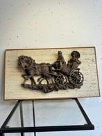 Plaque - Paarden en Koets: Wandplaquette in Victoriaanse