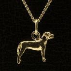 Gouden Cane Corso oren ongecoupeerd met staart ketting ha..., Verzenden, Nieuw