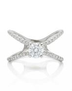 Statement ring - 14 karaat Witgoud - 0.94ct. tw. Diamant