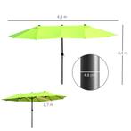 TRUUSK Parasol Tuinparasol 460 X 270 Cm Ovaal Met Handslinge, Tuin en Terras, Parasols, Verzenden, Nieuw