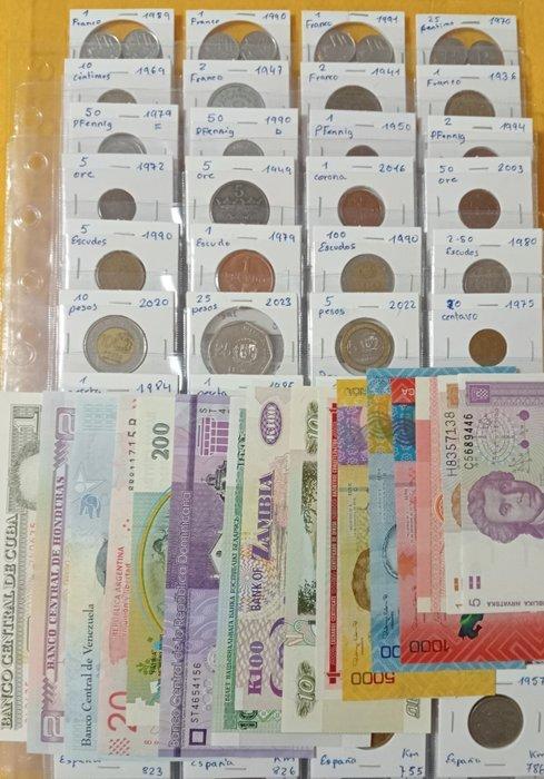 Mundo 160 munten uit 43 landen, plus 16 bankbiljetten., Postzegels en Munten, Munten | Europa | Niet-Euromunten