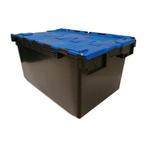 Distributiebak, 710x460x360 mm, PP, Zwart met blauwe deksel,, Ophalen of Verzenden