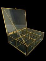 Sieradendoos - Glas, Messing - 6-vaks, Antiek en Kunst