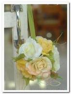 Bloemenbal pomander – roseball wit/roze 14 cm rose, Ophalen of Verzenden, Nieuw
