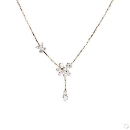 Halsketting - 14 karaat Roségoud - 2.35ct. tw. Diamant, Sieraden, Tassen en Uiterlijk, Kettingen