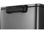 EKO E-Cube - Prullenbak - 28+18 liter - Black Steel, Verzenden, Zo goed als nieuw