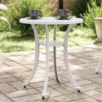 vidaXL Tuintafel Ø 48x53 cm gietaluminium wit, Verzenden, Nieuw, Aluminium