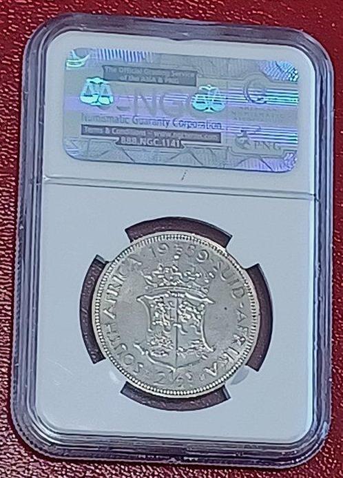 Zuid-Afrika. Half Crown 1959 - NGC PF63 - RARE MINTAGE 950, Postzegels en Munten, Munten | Europa | Niet-Euromunten