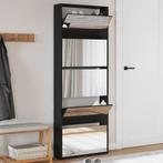 vidaXL Schoenenkast met spiegel 5-laags 63x17x169,5 cm zwart, Huis en Inrichting, Verzenden, Nieuw