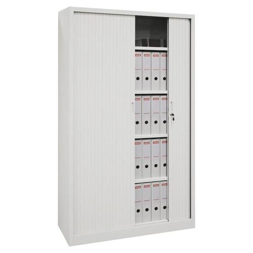 -11% Hoge Metalen Roldeurkast 100x180 - Wit, Huis en Inrichting, Kasten | Roldeurkasten en Archiefkasten, Meerdere deuren, Verzenden