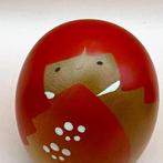 Set van 3 met de hand geschilderde Japanse houten, Antiek en Kunst
