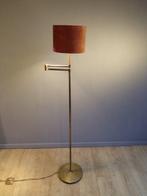 Staande lamp - Messing - zwenkarm, velvet kap, Antiek en Kunst