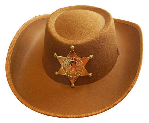 Hoed Cowboy kind bruin 52 cm, Hobby en Vrije tijd, Feestartikelen, Nieuw, Ophalen of Verzenden