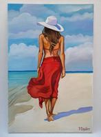 Yuri Denissov - Fille qui se balade sur la plage. Œuvre, Antiek en Kunst