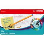 Fineliner STABILO point 88/50 fijn assorti blik à 50 stuks, Ophalen of Verzenden, Nieuw