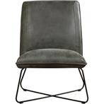 Set van 2 Leren fauteuils Less - Kenia Antracite (grijs), Huis en Inrichting, Fauteuils, Nieuw, Ophalen of Verzenden, 50 tot 75 cm