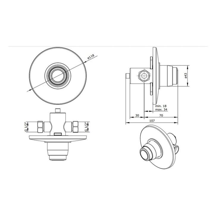 Drukspoeler Sanindusa WCA voor Urinoir Chroom, Doe-het-zelf en Verbouw, Sanitair, Ophalen of Verzenden