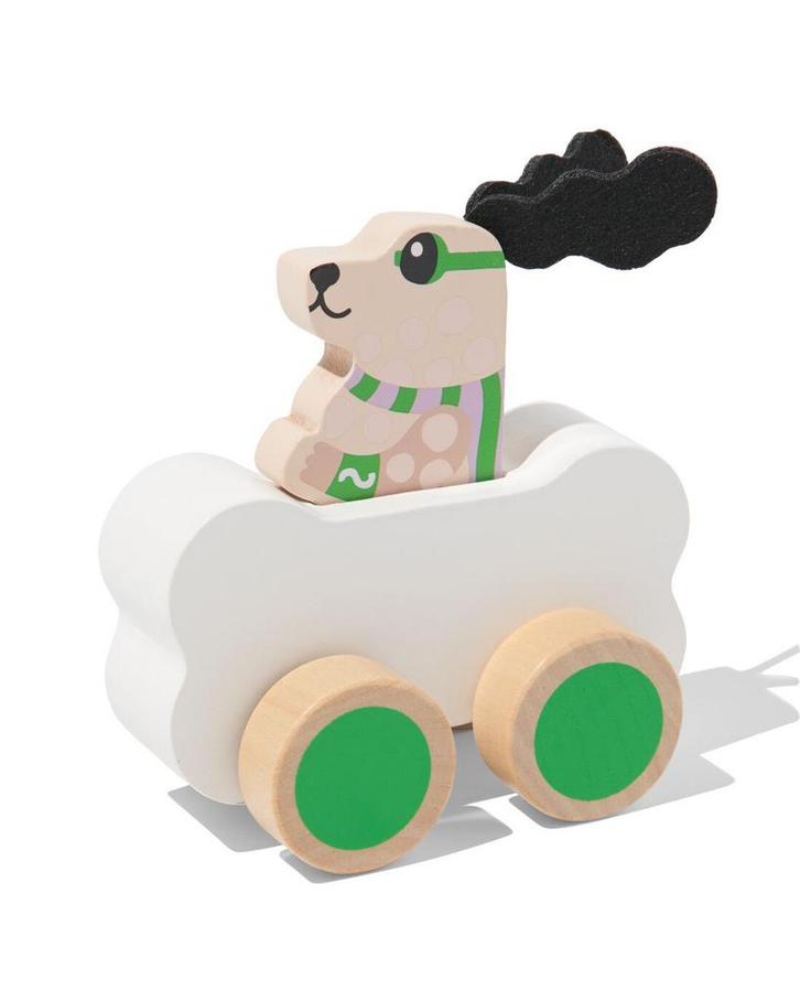 HEMA Auto met superheld hond 10x11x6.5cm hout, Kinderen en Baby's, Speelgoed | Speelgoedvoertuigen, Nieuw, Verzenden