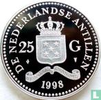 Nederlandse Antillen 25 gulden 1998 (PROOF) World Wildli..., Verzenden, Losse munt, Goud