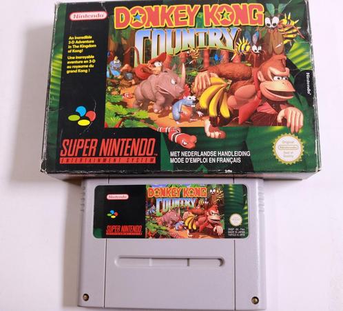 SNES - Donkey Kong Country - Boxed, Spelcomputers en Games, Games | Nintendo Super NES, Ophalen of Verzenden