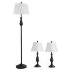Lampenset - Tafel- en vloerlamp - Zwart/wit, Huis en Inrichting, Ophalen of Verzenden, Nieuw, Stof, Modern