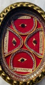 Reliekhouder - Brons, Glas, Textiel - 1850-1900 - Zeldzame
