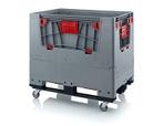 Palletbox opvouwbaar met 4 wielen en 3 sledes 120x80x114cm, Ophalen of Verzenden