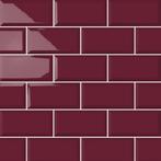 Wandtegel metrotegel 10x20 bordeaux rood glans wandtegel, Doe-het-zelf en Verbouw, Tegels, Nieuw, Ophalen of Verzenden, 10 m² of meer