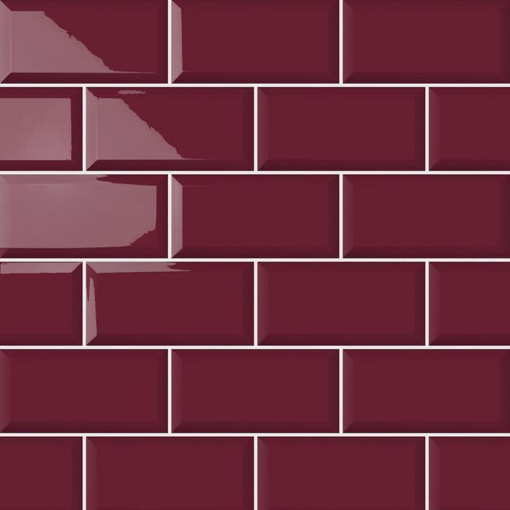 Wandtegel metrotegel 10x20 bordeaux rood glans wandtegel, Doe-het-zelf en Verbouw, Tegels, Wandtegels, Nieuw, 10 m² of meer, Keramiek