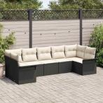 vidaXL Tuin Sofa Set met kussen met opslag 7 pcs Zwart Poly, Tuin en Terras, Tuinsets en Loungesets, Verzenden, Nieuw, Rotan