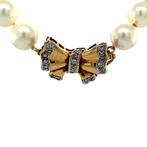 Parel collier met gouden strik sluiting 14 krt, Ophalen of Verzenden, Nieuw
