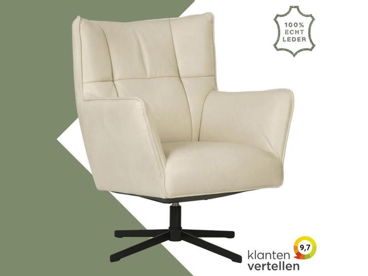 Leren draaifauteuil Lovely, Huis en Inrichting, Fauteuils, 75 tot 100 cm, 75 tot 100 cm, Nieuw, Leer, Ophalen of Verzenden