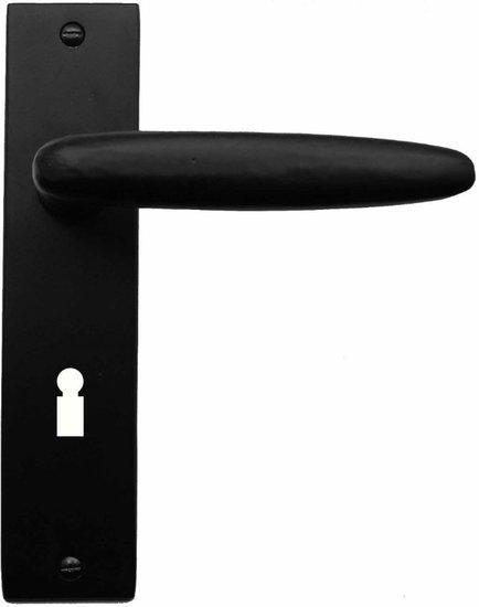 Deurkruk / Deurklink Mike ijzer zwart op Kortschild SL56, Doe-het-zelf en Verbouw, Hang- en Sluitwerk, Nieuw, Ophalen of Verzenden