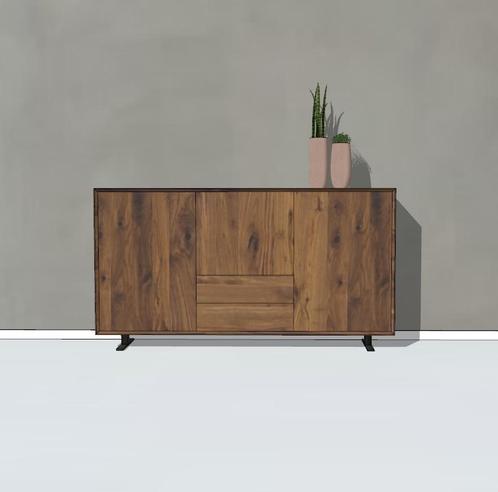 Noten dressoir Gerard | greep loos | Massief notenhout, Huis en Inrichting, Kasten | Dressoirs, 25 tot 50 cm, Met lade(s), Met deur(en)