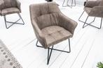 Exclusief design stoel LOFT microvezel vintage taupe met, Huis en Inrichting, Stoelen, Ophalen of Verzenden, Nieuw