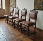 Eetkamerstoel (4) - Eik, Leder - Neo Renaissance stoelen