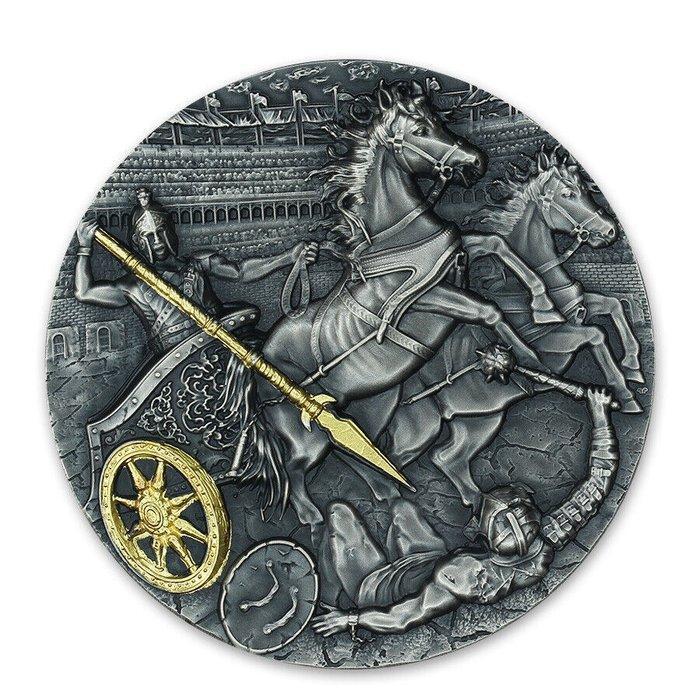 Niue. 5 Dollars 2019 Chariot - Rydwan Warfare, 2 Oz (.999), Postzegels en Munten, Munten | Europa | Niet-Euromunten
