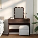 vidaXL Kaptafel met LED-verlichting 100x40x130 cm bruin, Verzenden, Nieuw