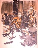 Spotprent over geheim contact tussen Duitsland en Zweden..., Antiek en Kunst, Kunst | Litho's en Zeefdrukken, Verzenden
