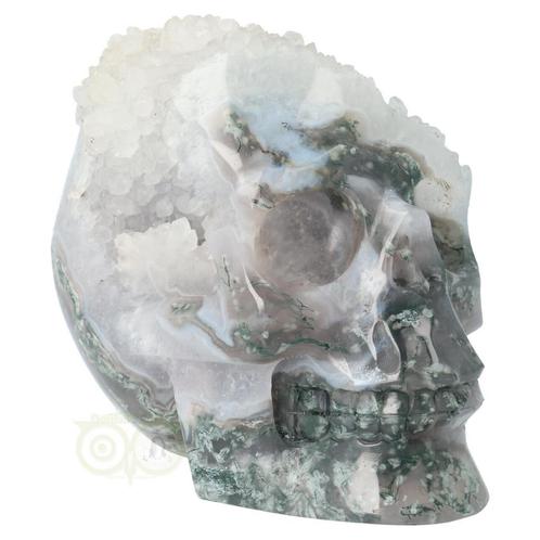 Mos-Agaat geode schedel 1412 gram, Sieraden, Tassen en Uiterlijk, Edelstenen, Nieuw, Verzenden