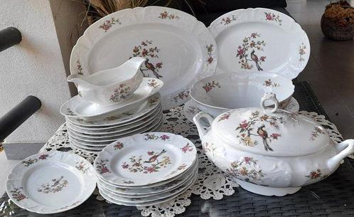 Limoges - Eetservies (21) - Bird of Paradise - Porselein -, Antiek en Kunst, Antiek | Meubels | Tafels