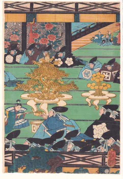 Minamoto Yoritomo returns to his castle... ?? -, Antiek en Kunst, Antiek | Overige Antiek