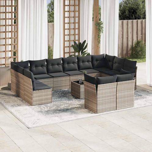 vidaXL 13-delige Loungeset met kussens poly rattan, Tuin en Terras, Tuinsets en Loungesets, Loungeset, Nieuw, Rotan, Verzenden