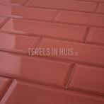Metro wandtegel 10x30 havana craquele coral rood wandtegel, Nieuw, Ophalen of Verzenden, 10 m² of meer, Wandtegels